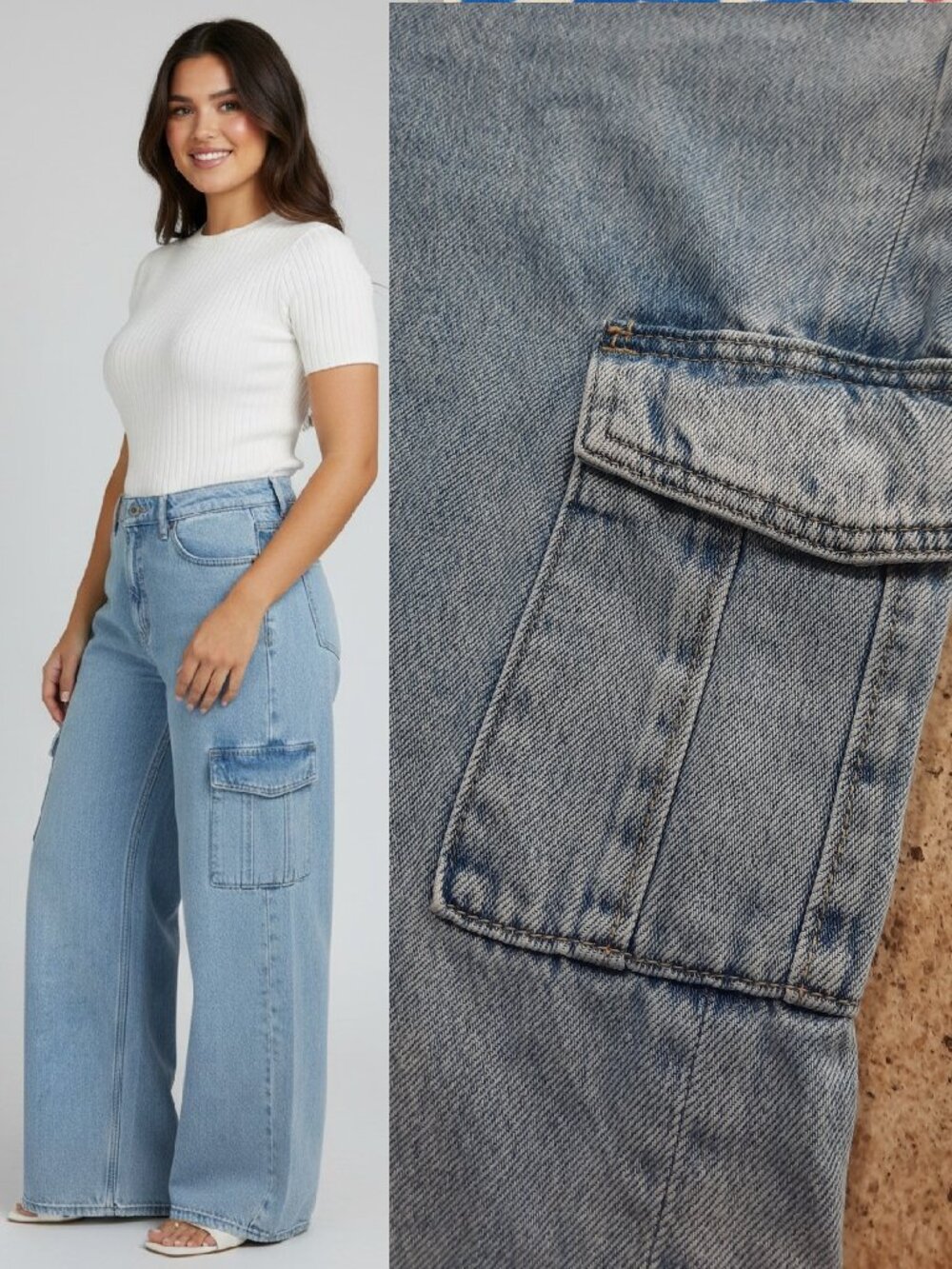 Sky-Hi wide leg cargo jeans - Old Navy brand